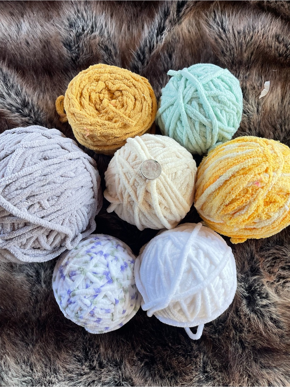 Plush Chenille Yarn Bundle - Assorted Pastel and Neutral Colors